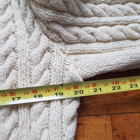 Vintage Cozy Pure Wool Fisherman's Sweater Made in England Heavy Wool Size M - Picture 9 of 10